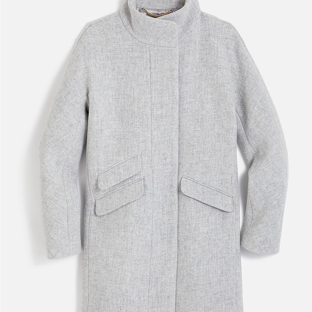 J. Crew Cocoon Coat in Italian stadium cloth wool blend